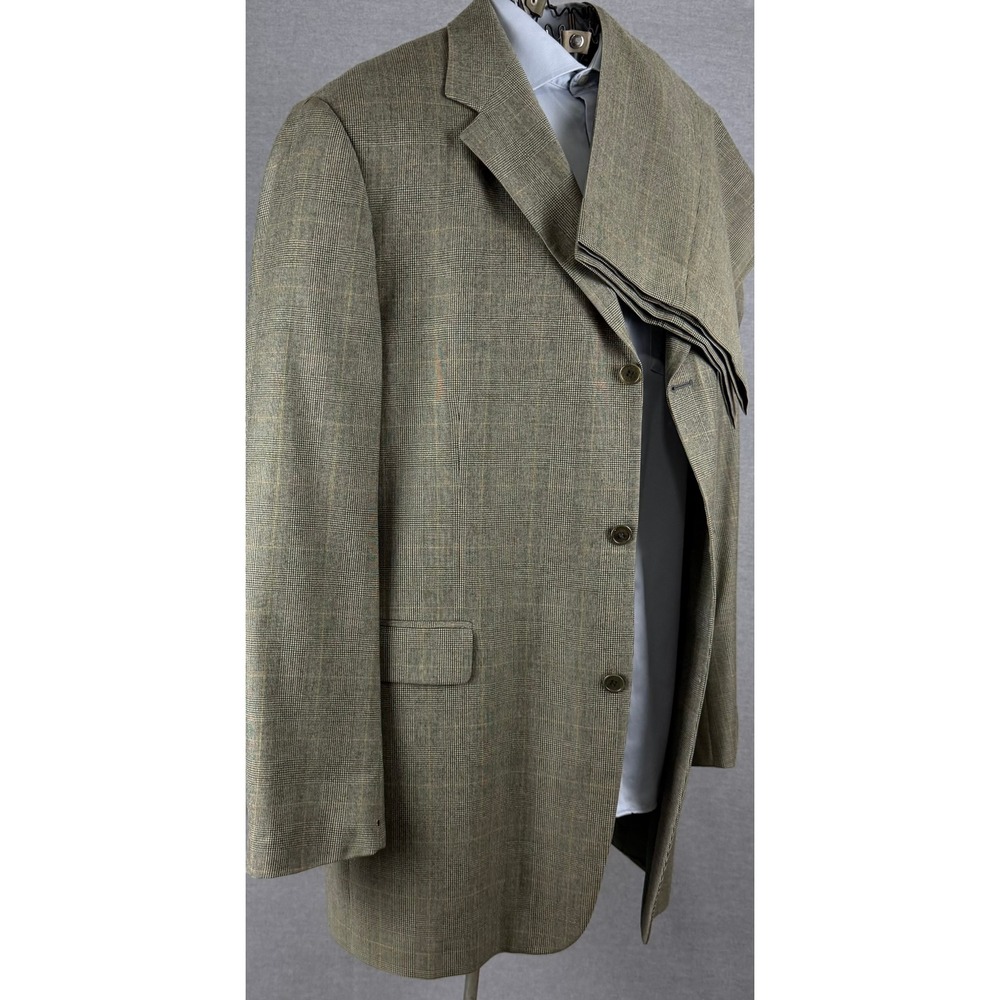 Gerardo Mastellone Mens Glen Plaid 3 Button Blazer Sport Coat Made in Italy 46L